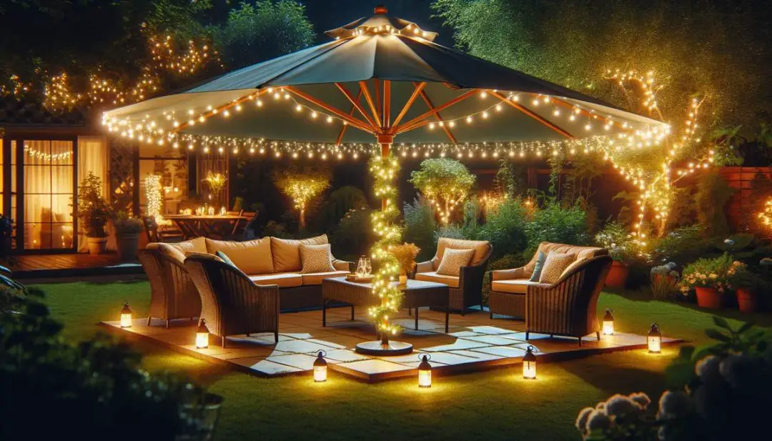 patio umbrella lights garland with lights