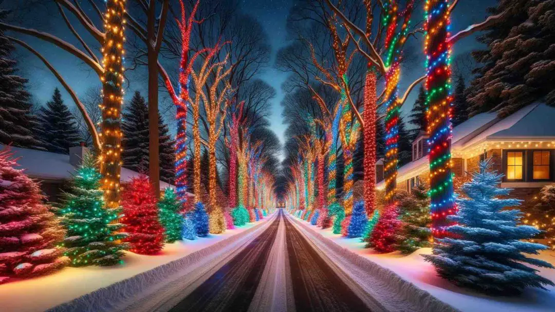 Christmas driveway lights 1