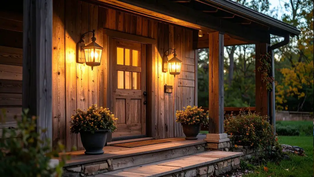 outdoor lighting ideas for farmhouse-style home