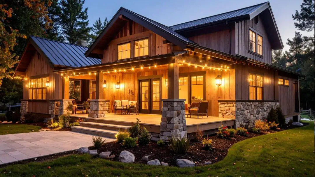 outdoor lighting ideas for farmhouse-style home