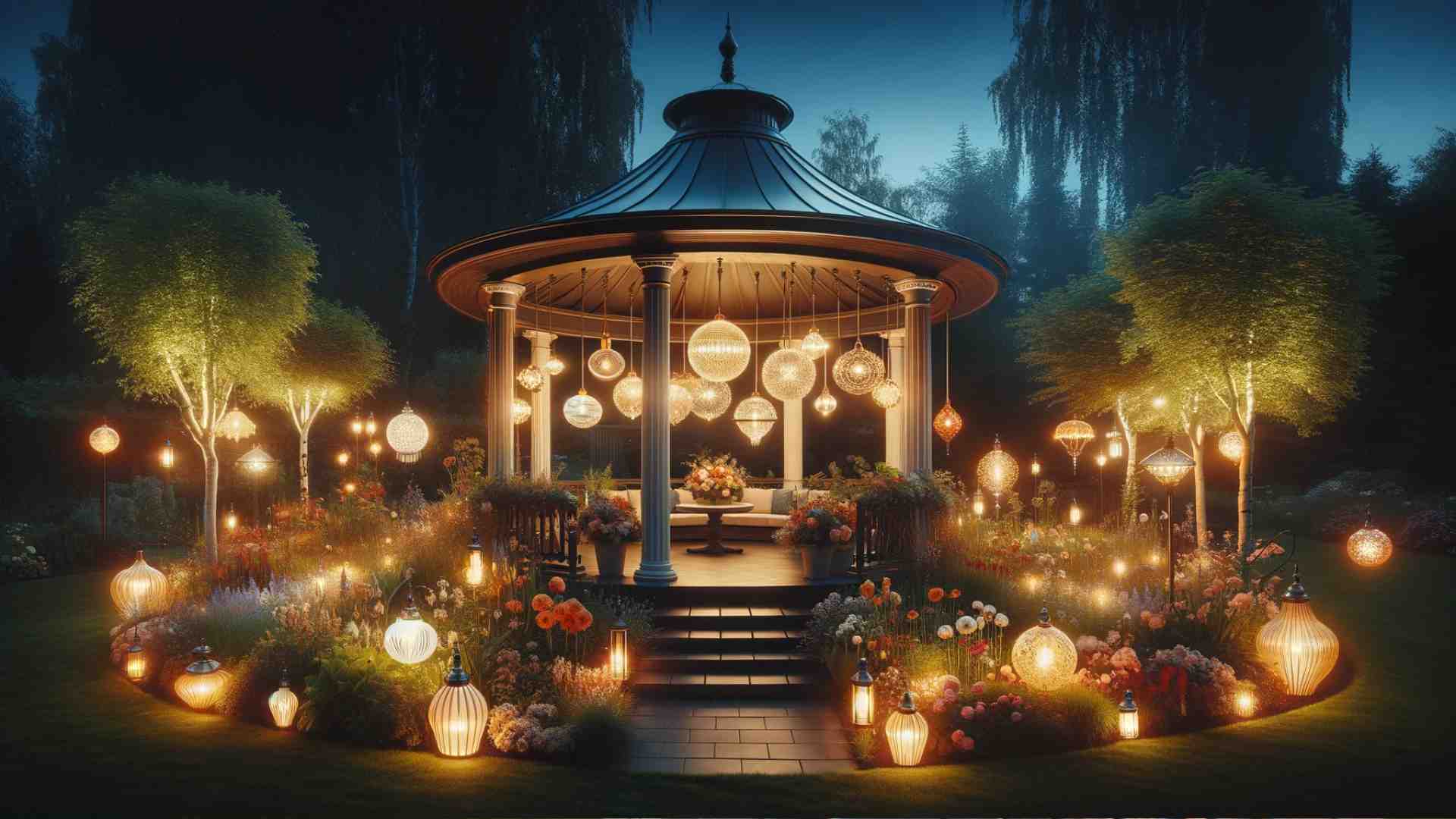 gazebo with pendant lights image