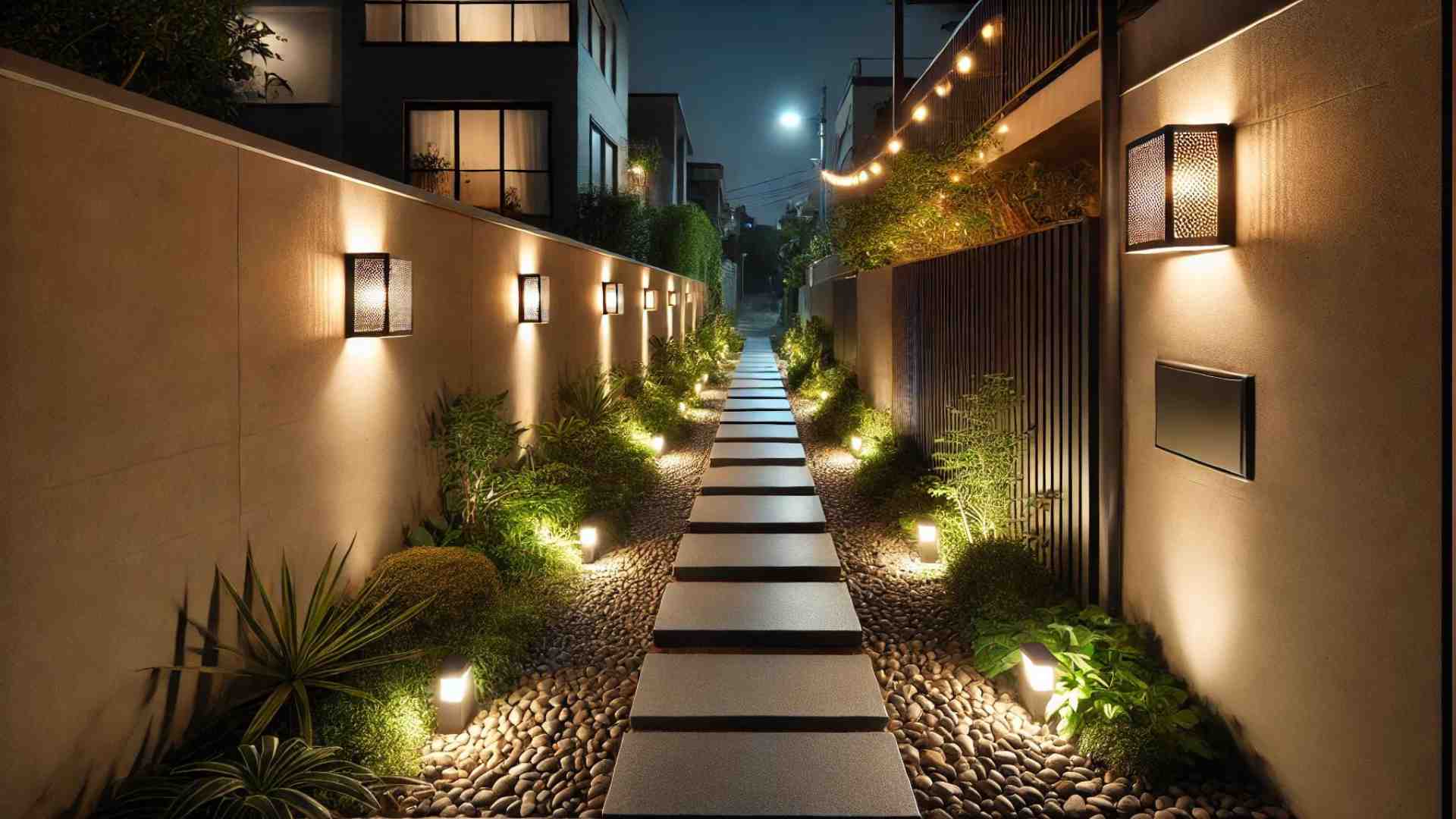 narrow side yard lights 1
