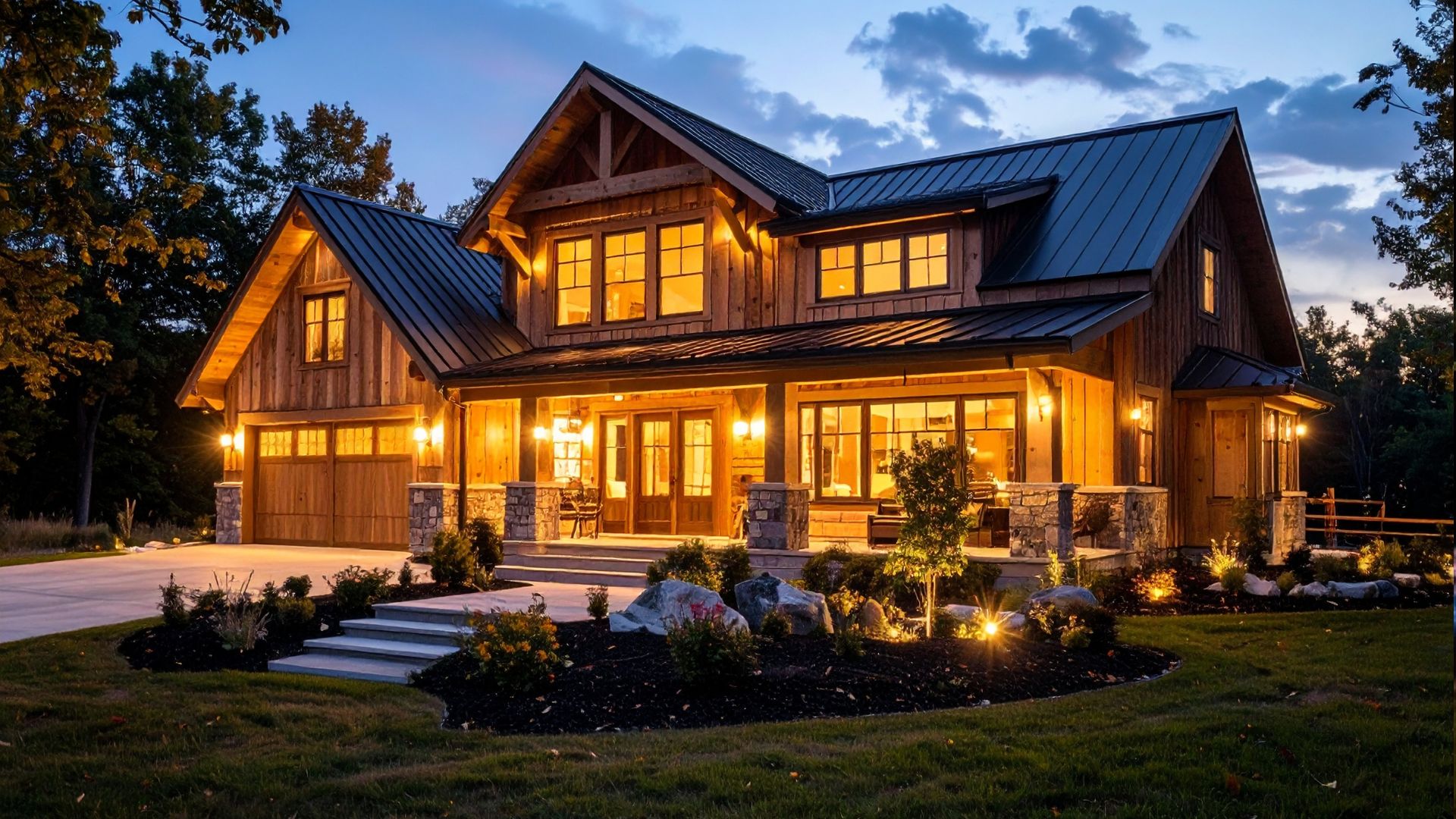 outdoor lighting ideas for farmhouse-style home